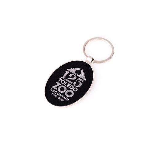 Toledo Zoo 125th Anniversary Black Leatherette Key Chain