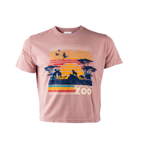 Toledo Zoo Sunset Safari Crop Top