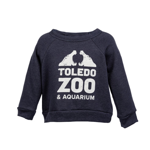 Toledo Zoo Toddler Fleece Sweatshirt with White Stacked Logo
