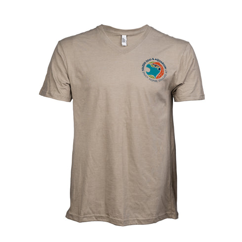 Toledo Zoo Short Sleeve V-Neck T Shirt with Full Color Logo