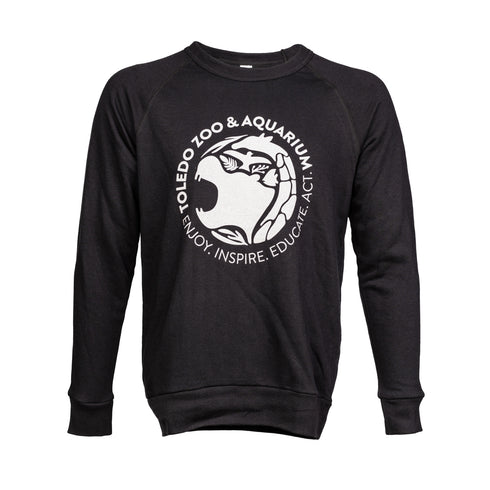 Toledo Zoo Sweatshirt with Full Front Warm Gray Logo