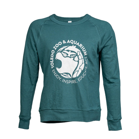 Toledo Zoo Sweatshirt with Full Front Warm Gray Logo
